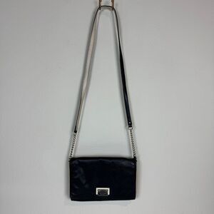 Kate Spade Black Leather Turnlock Flap Closure Small Crossbody Bag